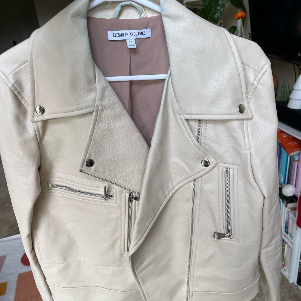 Elizabeth and James Cream Moto Jacket
